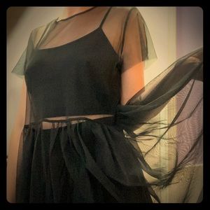 forever 21 black mesh dress